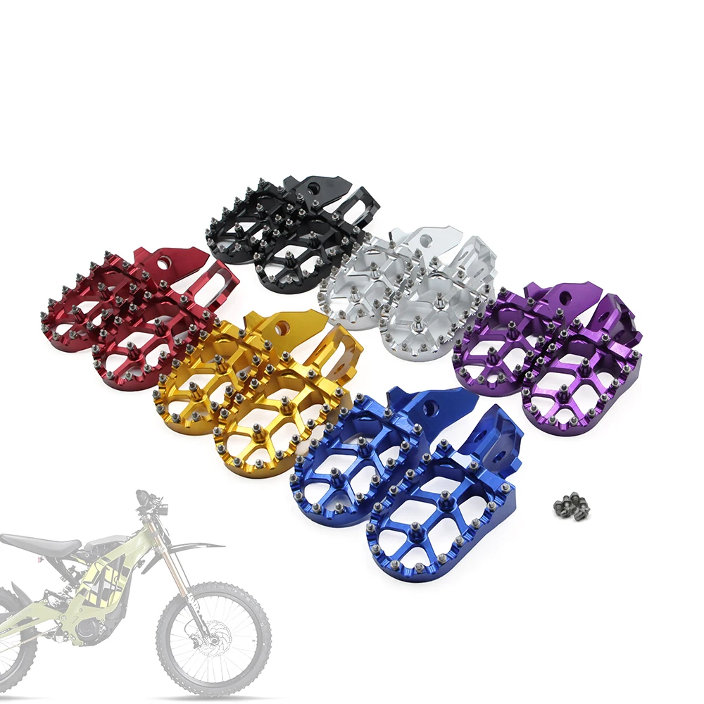 Motorcycle CNC Aluminum Footpegs Bracket Pedals Foot Pegs For Sur Ron Sur-Ron Surron Ultra Bee Electric Motocross E-Bike Modify