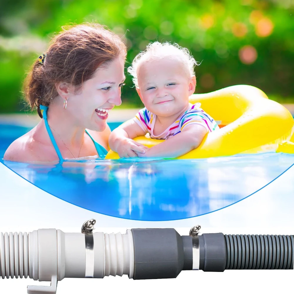 

4pcs Plastic Hoses with 8pcs American Hose Clamps with Diameters Ranging 22-44MM Hose Fittings Suitable for Pool Hoses Clamp