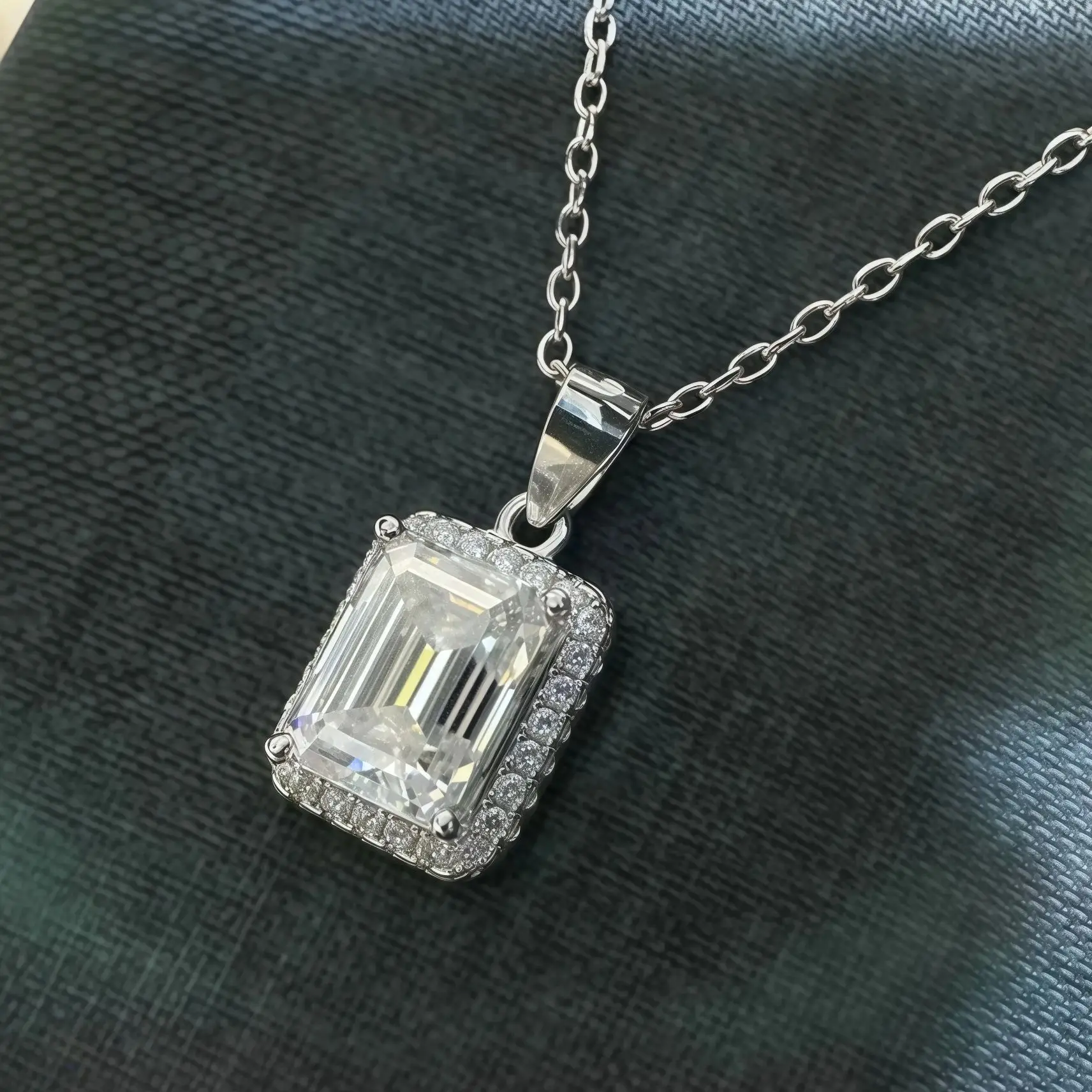 ShanLover العلامة التجارية CMA شهادة مويسانيتي قلادة الماس للنساء المبيعات الساخنة S925 فضة 3ct قلادة مجوهرات