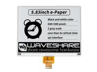 Waveshare 5.83inch E-Paper E-Ink Raw Display, 648x480 Pixels, Black / White, SPI Interface, Without PCB