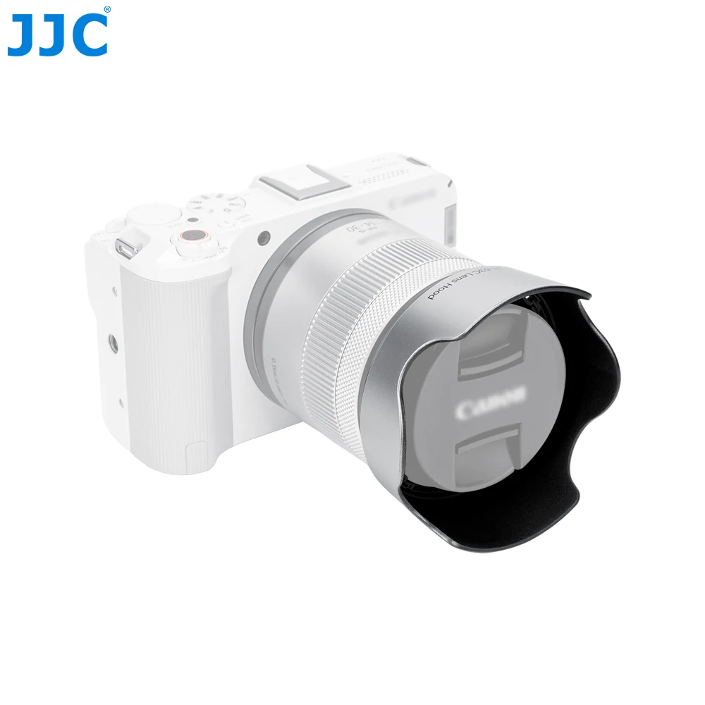 JJC غطاء عدسة فضي لكانون RF-S 14-30 مللي متر F4-6.3 IS STM PZ عدسة EF-S 18-55 مللي متر f/3.5-5.6 IS STM عدسة الظل استبدال Canon EW-63C