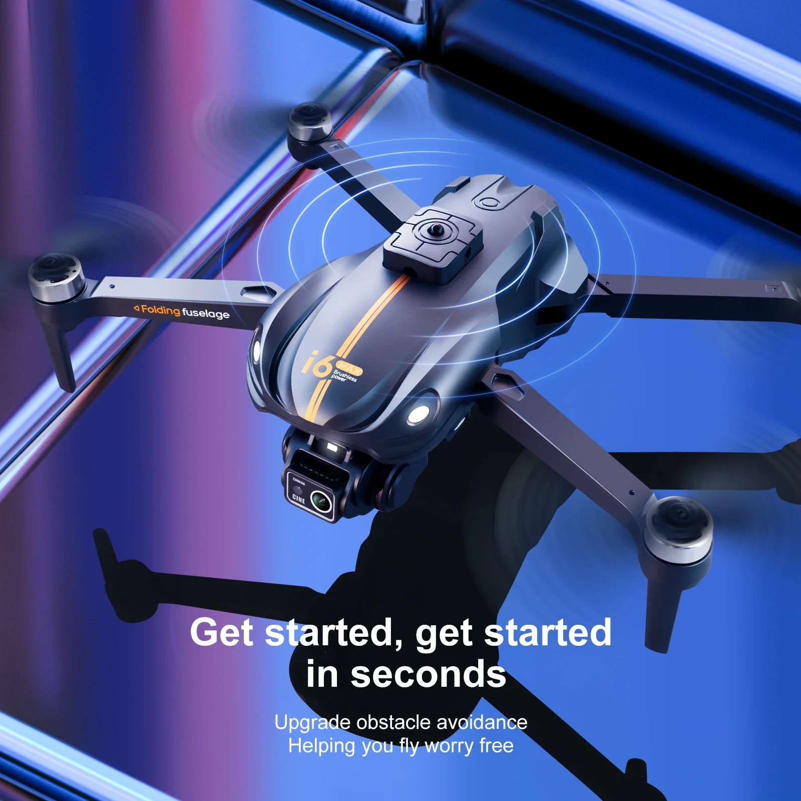 新型 i6MAX RC クアッドコプター ドローン：4K デュアルカメラ、ブラシレスモーター、オプティカルフローポジショニング、障害物回避機能搭載