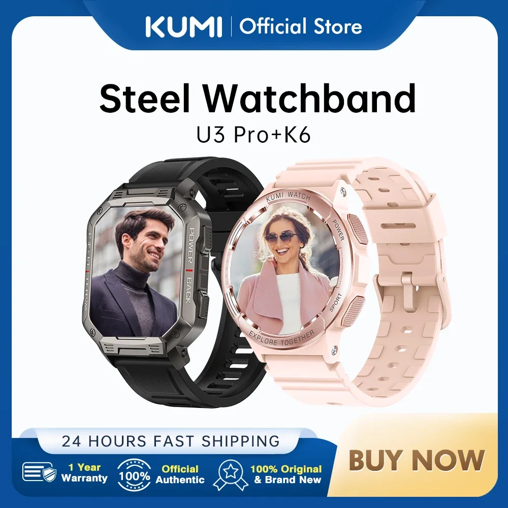 

New KUMI Smart couples Smartwatches Bluetooth Call life Waterproof 100+ Sport Modes Heart Rate Oxygen monitor for iOS Android