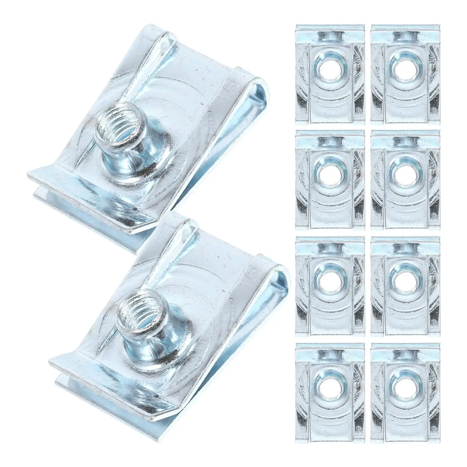 

10 Pcs Pinch Steel Body Clips Silver Fastener High Elasticity Car Decorations Easy Installation Motorcycle U Nut Self Tapping