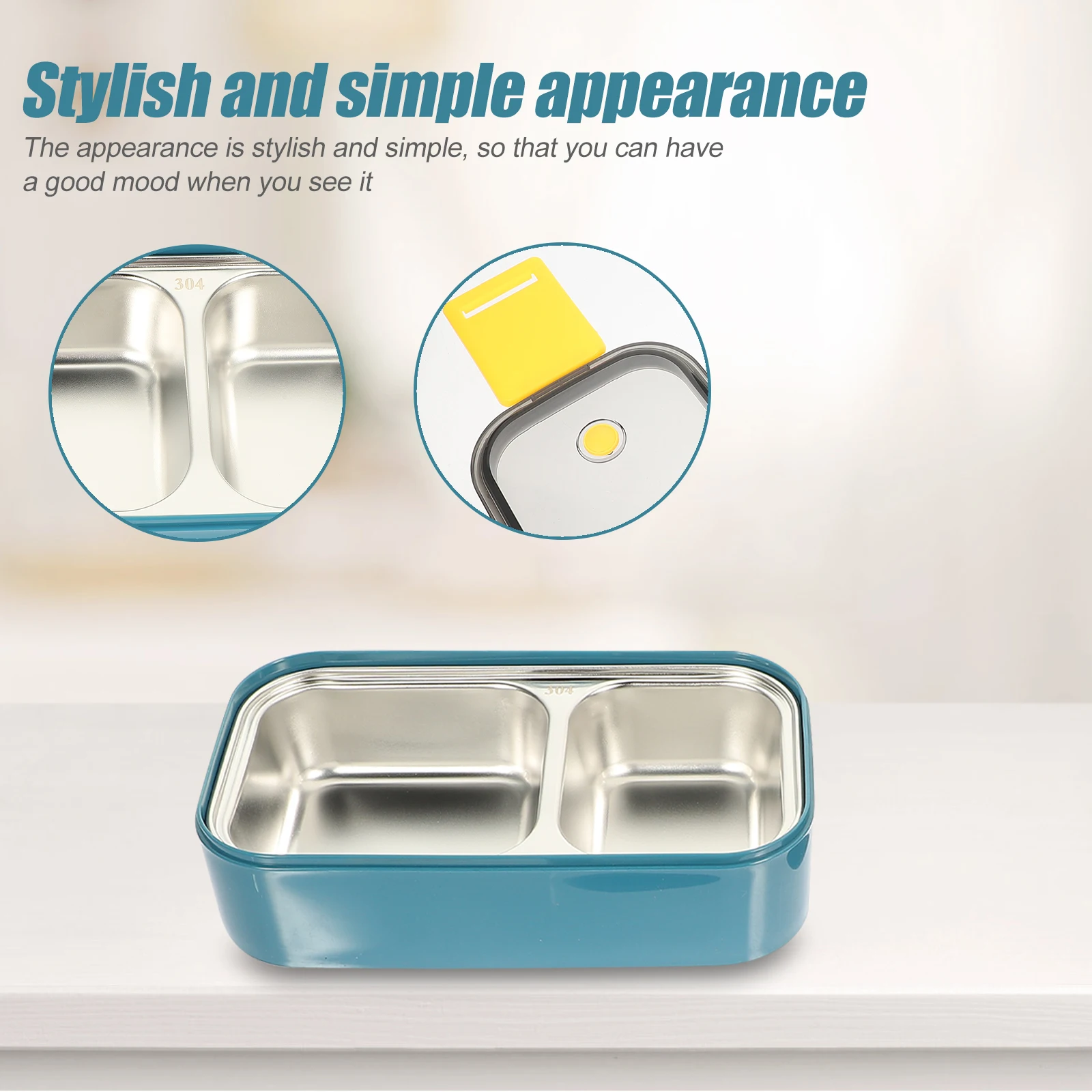 

1 set Insulated Bento PP 304 Stainless Steel Microwave Safe Office Lunch Box for Adults Kids Portable Food Container Double