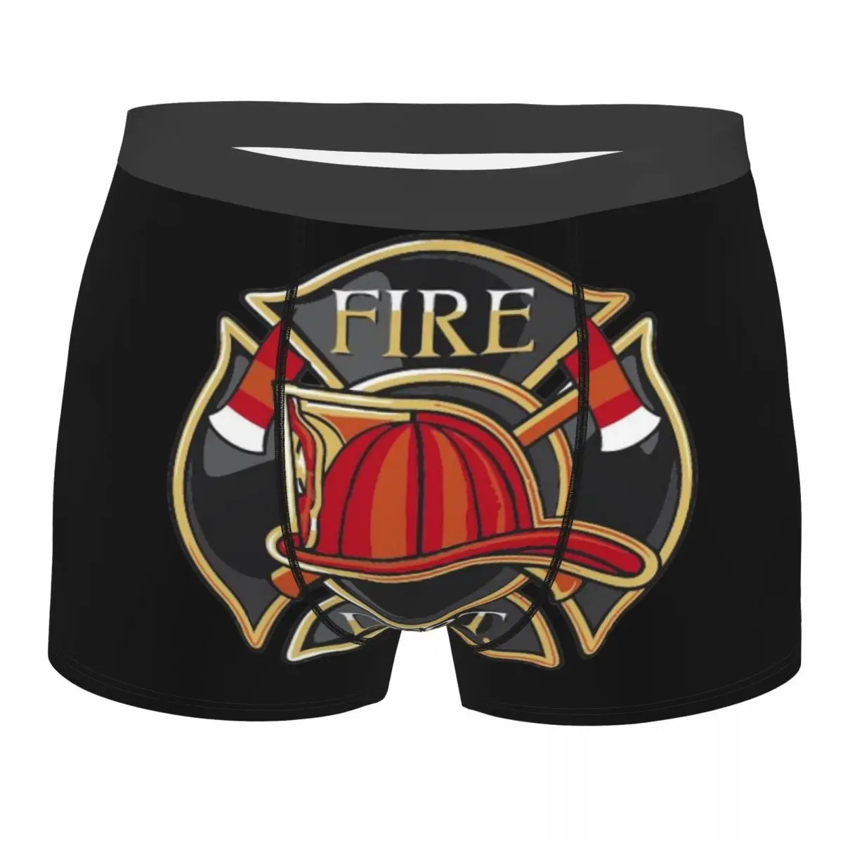 Red Fire Department Badge firefighter Men Underpants Highly Breathable Top Quality Gift Idea