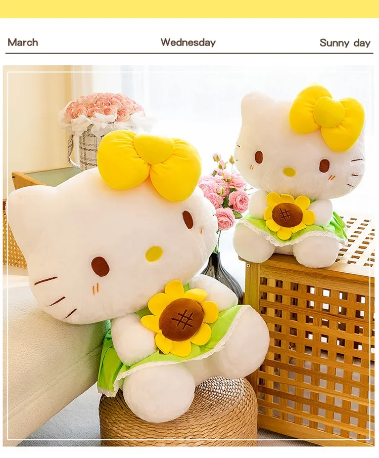 Sunflower Hello Kitty plush toy pillowSoft but not easily deformed.Girl gift.Boy's gift.holiday gift