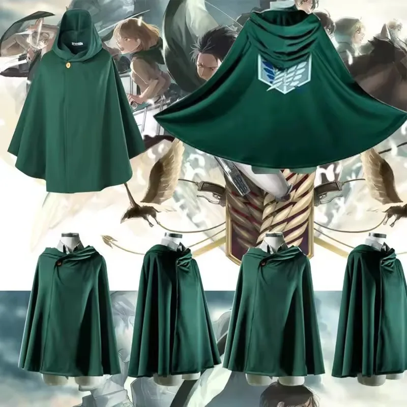 

Halloween Japanese Hooded Cape Scout Corps Cosplay Costume Anime Cosplay Green Shawl Men's and Women's Costume Halloween Japanes