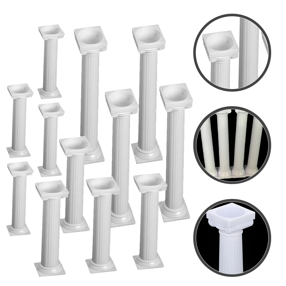 

12 Pcs Plastic Support Pillars Roman Column Set Tiered Cake Display Stand for Wedding Decorations Cake Decorating Tips Stand Set