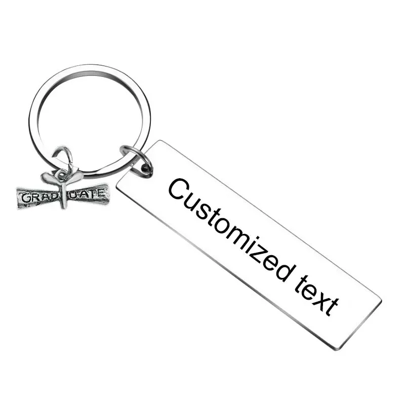 Personalized Custom Keychain Teacher Graduation Gift Key chain Masters Degree in Education key rings College Graduate Gift