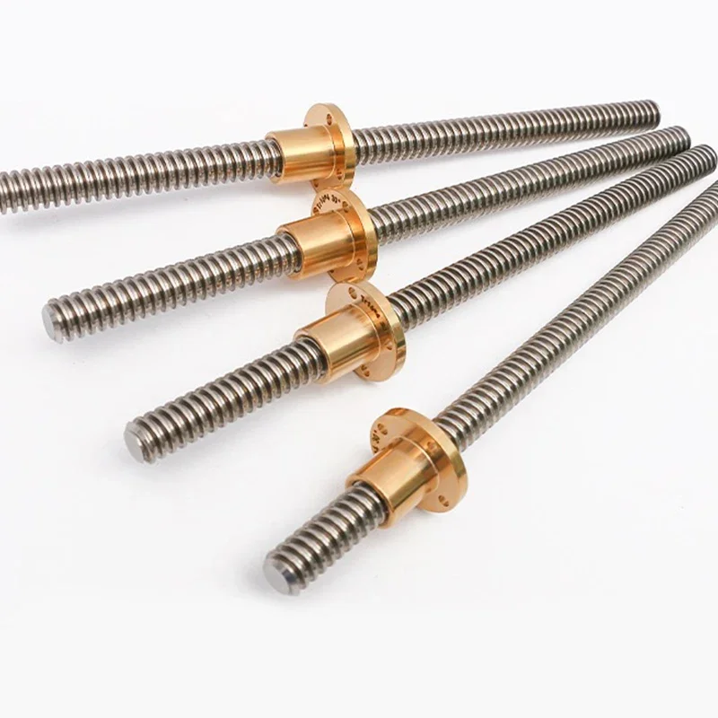 T16 Tr16 Lead Screw Left Right 100 150 200 300 350 400 500 1000mm Lead 2/3mm Screw Large Lead Trapezoidal Screw 3D Printer Part