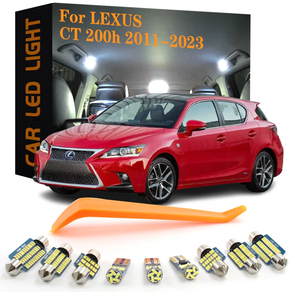 10pcs Canbus Car LED Interior Lights For Lexus CT 200h 2011-2023 No Error Auto Dome Vanity Mirror Trunk License Plate Lamps Kit