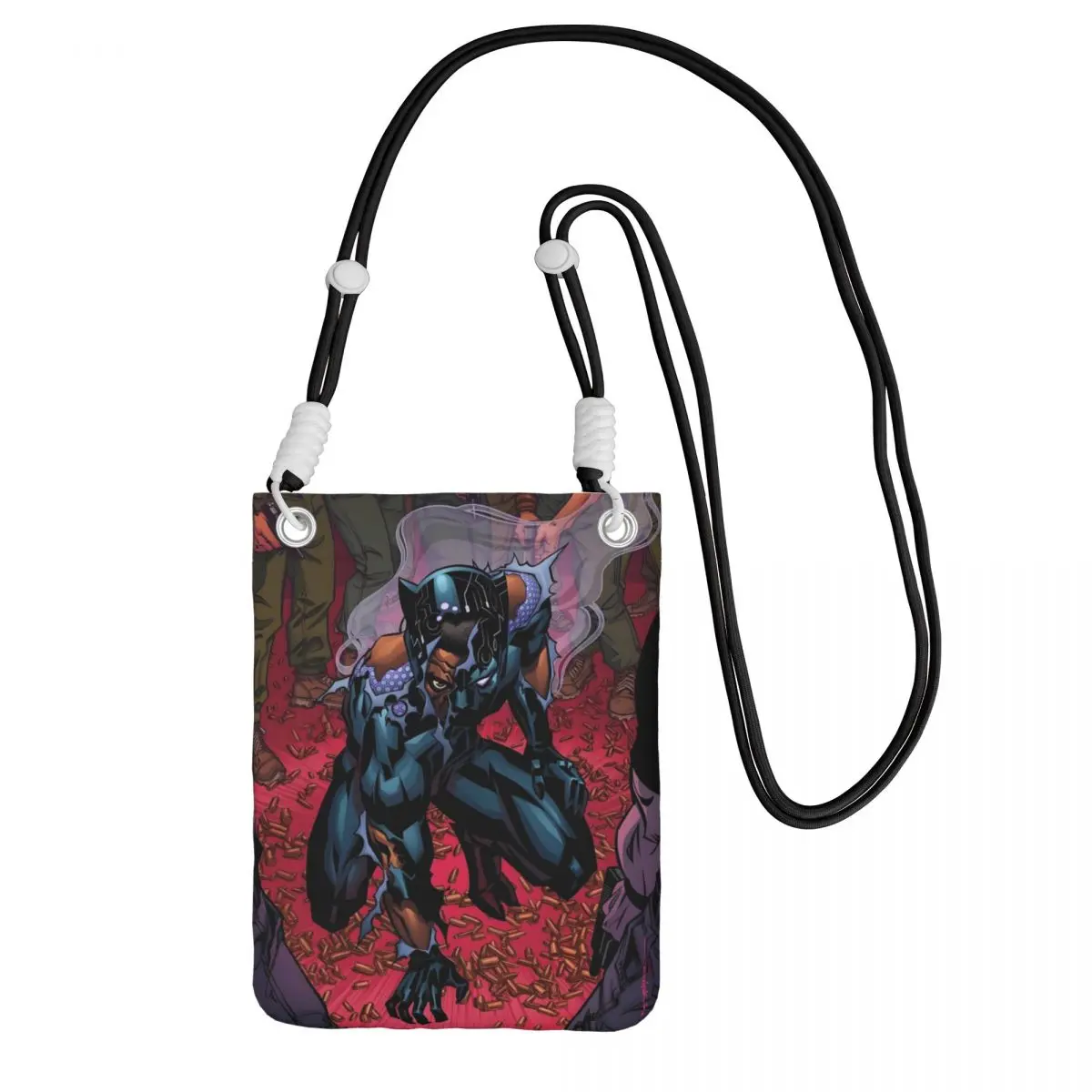 

Custom Black Panther Mobile Phone Bag for Travel Hiking Women Men Comics Small Crossbody Purse Smart Phone Wallet With Strap