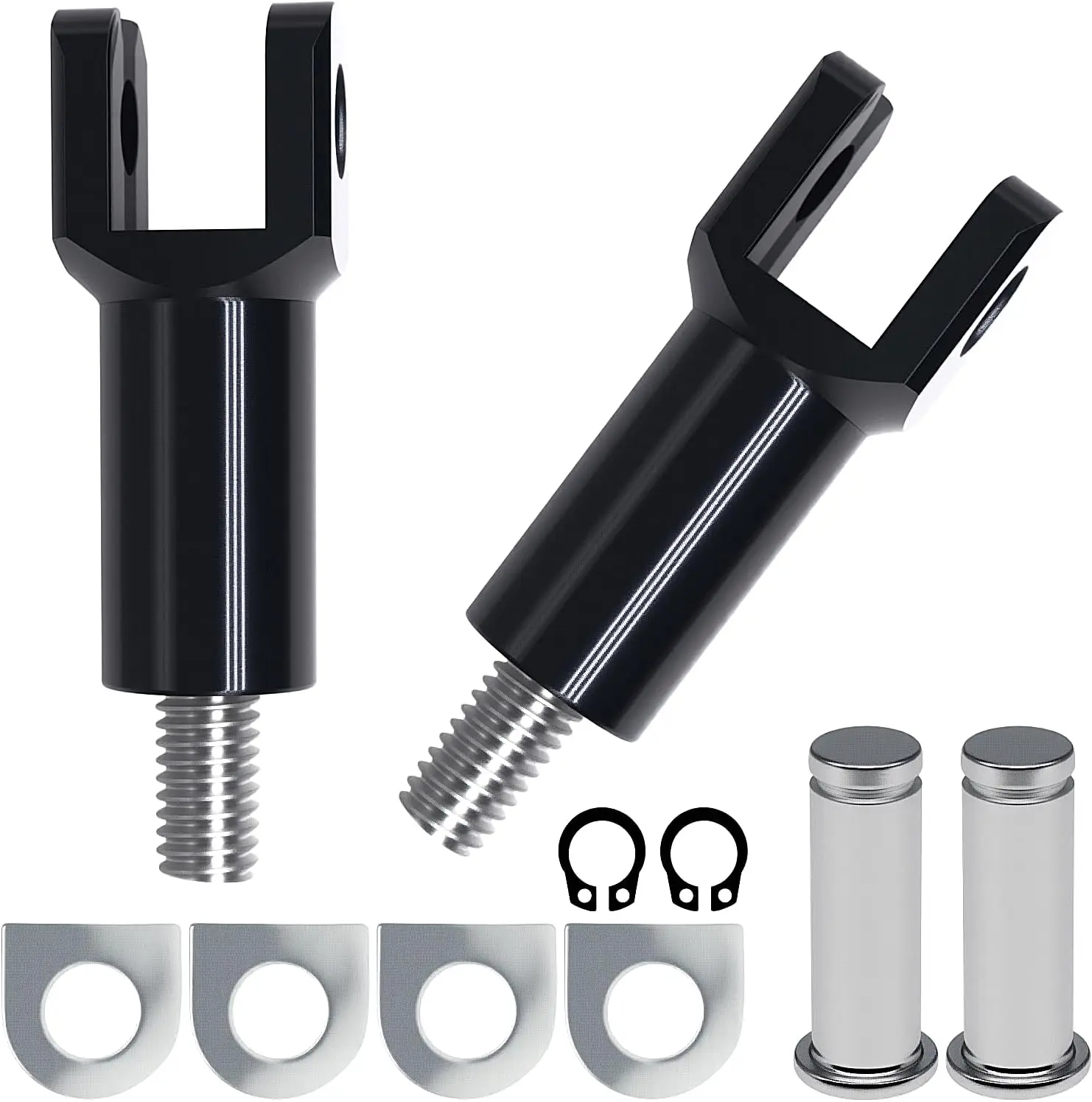 

Passenger Foot Peg Supports Mounts Clevis Kit Compatible With Harley Softail 2000-2006 (Black)