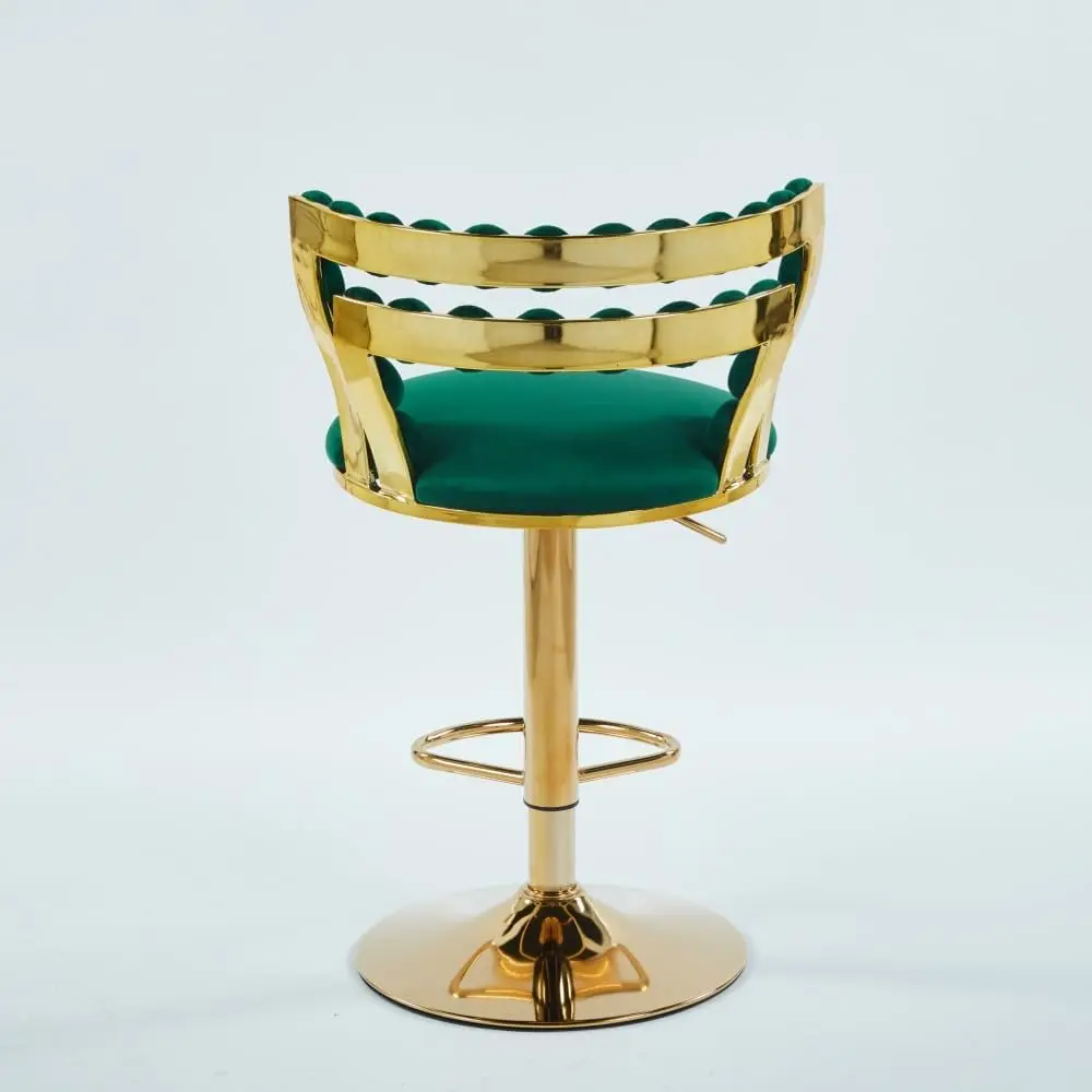 Modern Bar Chair(Set Of 2) With Golden Color Iron Tube Legs, Soft Cushions And Comfortable Backrest, Suitable For Dining Room,