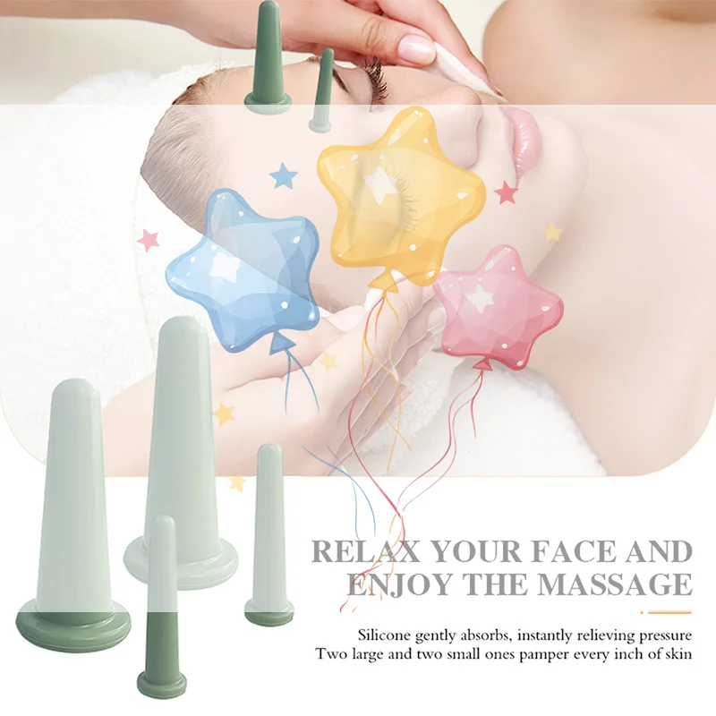 

Силиконовые вакуумные банки для массажа, антицеллюлитные массажные присоски для лица, подтяжка шеи, соскабливание кожи, гуаша, против морщин