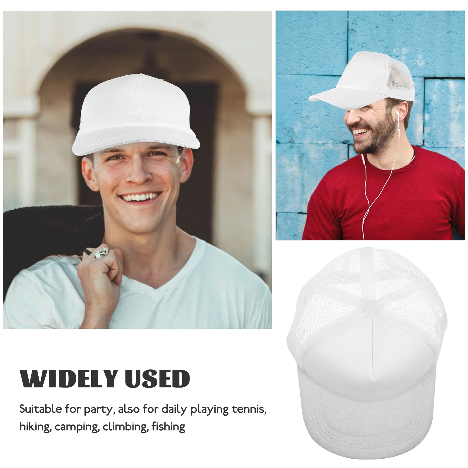 

10 Pcs Blank Mesh Baseball Hats Sublimation Trucker Caps Lightweight Breathable DIY Polyester Men Women Blanks Heat