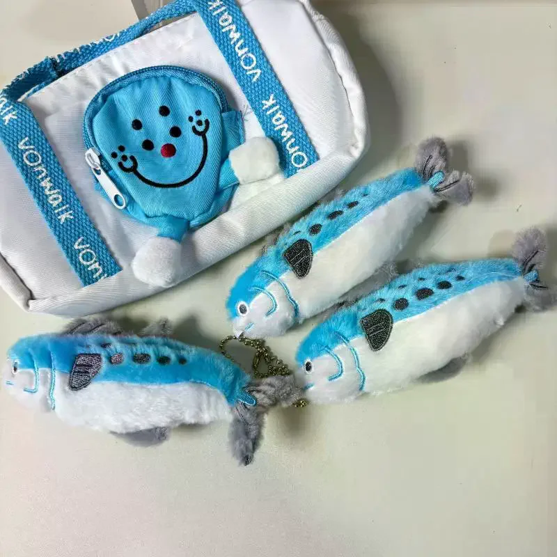 Bonito dos desenhos animados simulado cavala boneca pingente de pelúcia chaveiro ornamento peixe boneca de pelúcia chaveiro mochila saco decoração presente do miúdo