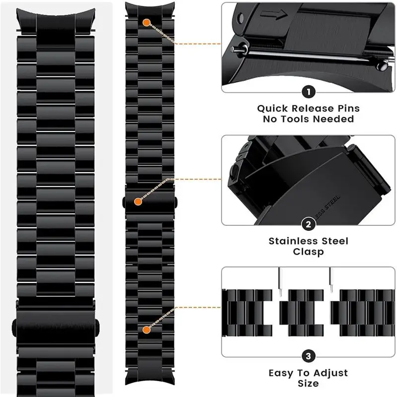 No Gaps Titanium Metal Strap Band For Samsung Galaxy Watch 5 Pro 45mm，Quick Fit Band For Samsung Galaxy Watch4/5 40mm 44mm image 4