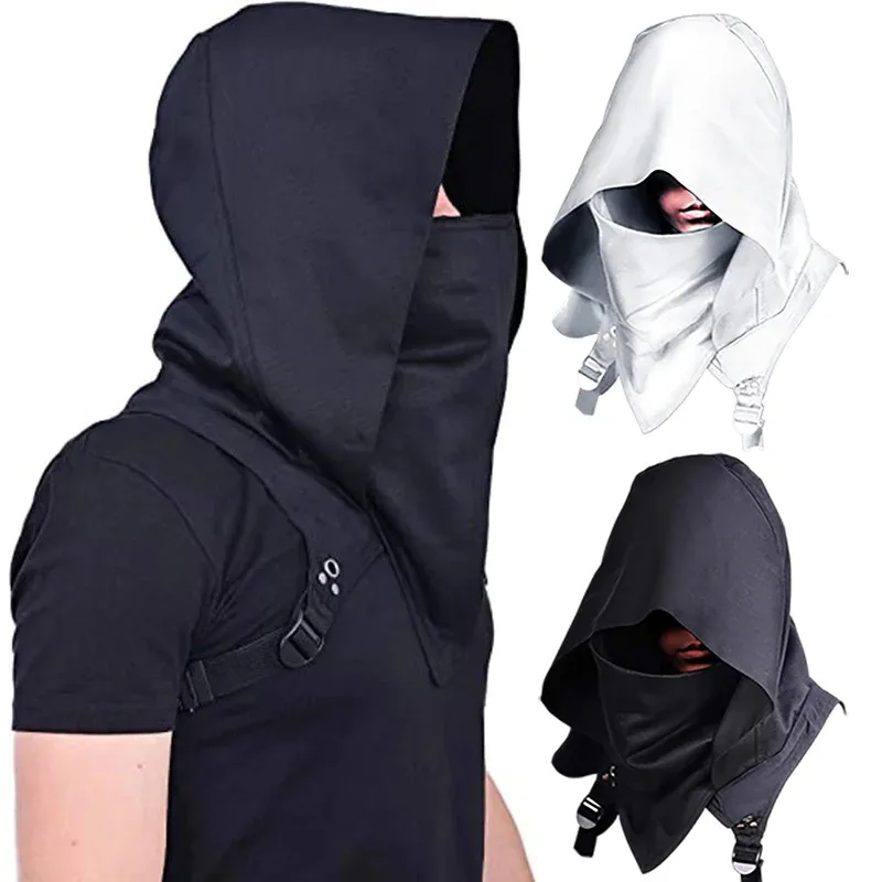 Cyberpunk Halloween Cosplay Hooded Cloak Medieval Role-playing Game Costume Accessory Steampunk Hat for Adults