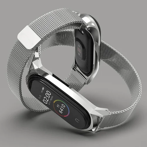 Imagen 1 del producto Correa de bucle milanés para Xiaomi Mi Band 7 6 5 4 3 pulsera magnética de acero inoxidable pulsera de Metal para Xiaomi mi band 4 3 correas