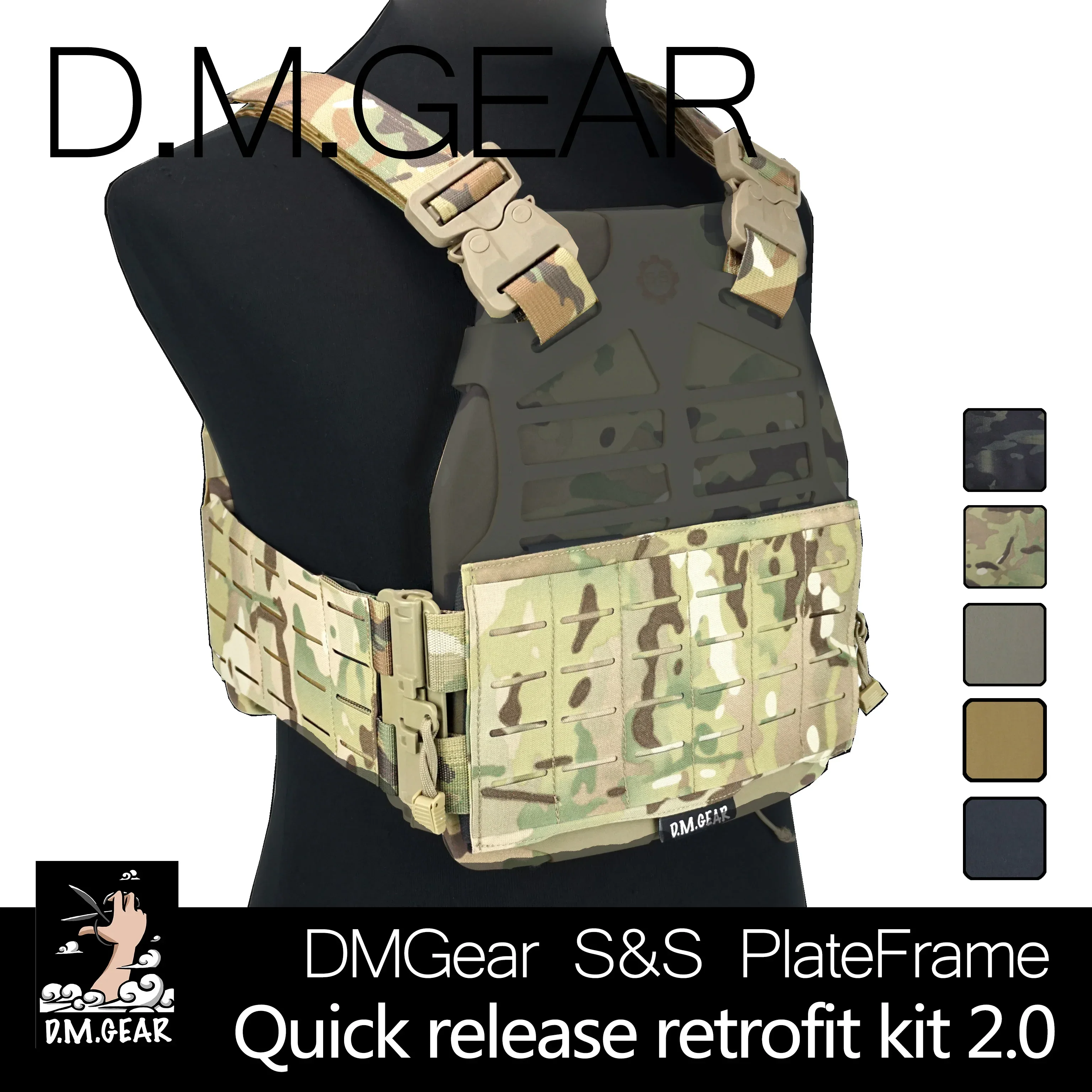 

DMGear Quick Release Retrofit Kit 2.0 S&S PlateFrame TMC Men and Women Emerson Universal Frame Vest Hunting Wargame