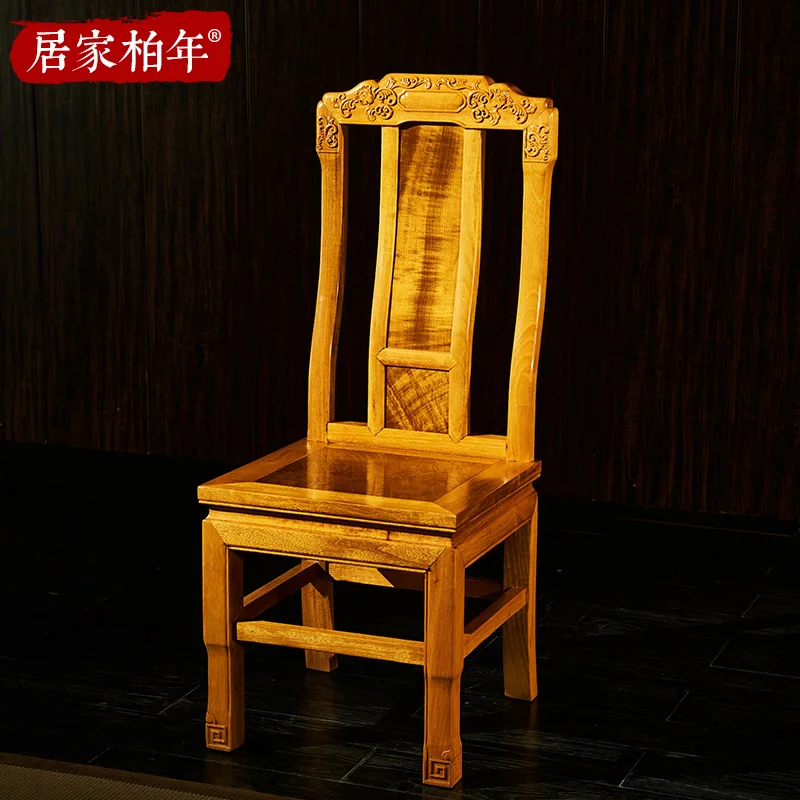 Meja Bundar Nanmu Emas, Meja Makan Rumah Kayu Solid Bulat Cendana Merah, Meja Makan dan Kursi Rosewood Furnitur Cina c