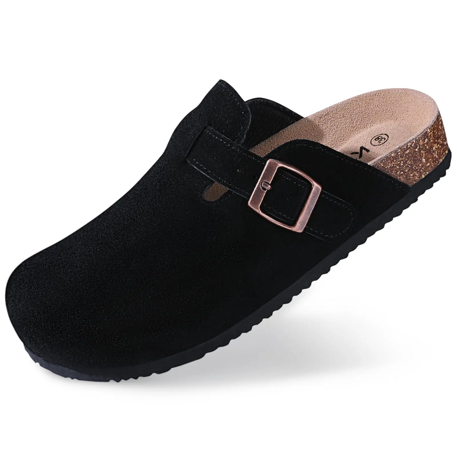 Pallene-zuecos de gamuza de corcho para mujer y hombre, zapatillas de pie de corcho, sandalias de playa al aire libre de moda con soporte de arco,