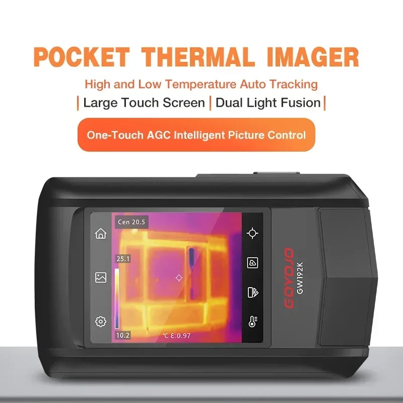 Thermal Imager Handheld Pocket Touch Screen Super IR 192x192 Thermal Imager Infrared Sensor 25Hz Portable Thermal Imager Camera