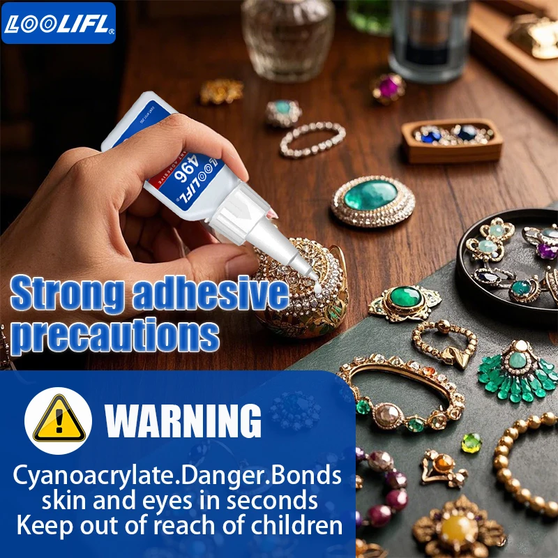 

Super strong glue, 10 seconds bonding, waterproof, no trace, no whitening, suitable for jewelry repair, DIY items.