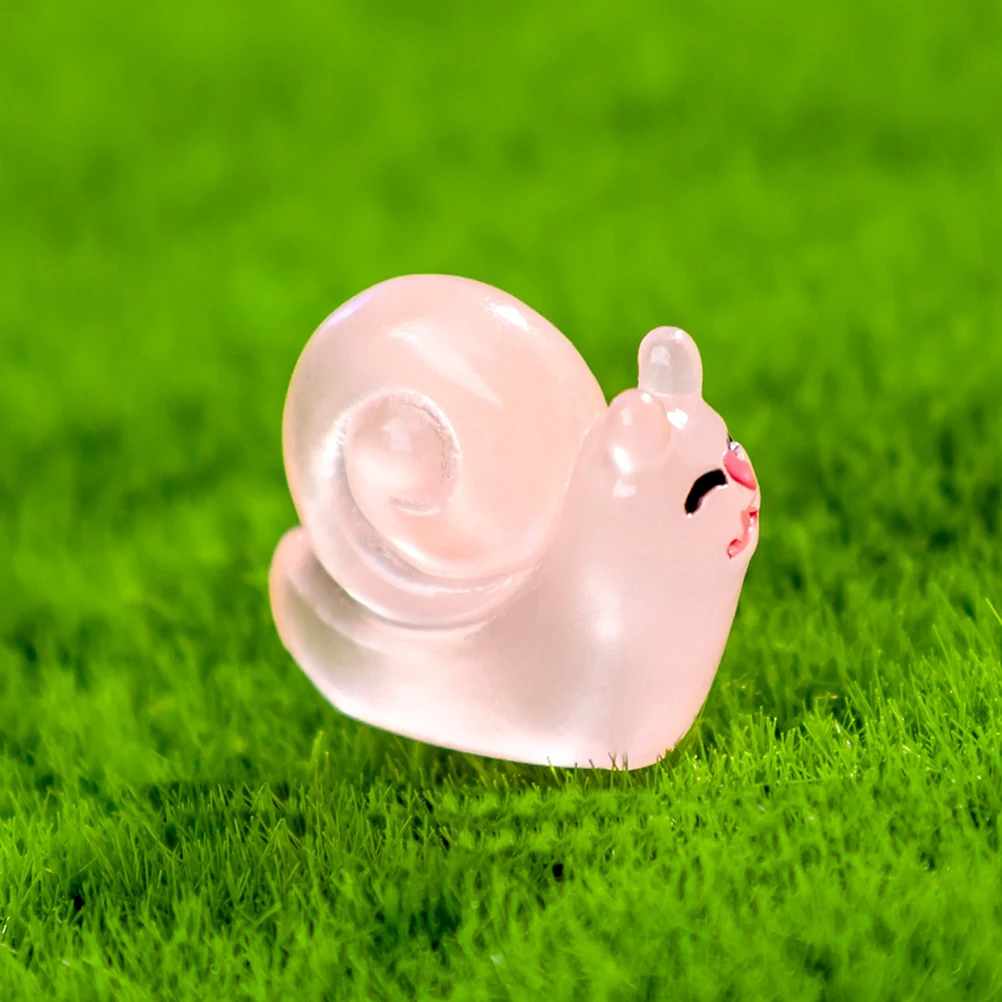 

12pcs Luminous Decoration Resin Craft Miniature Animal Figurines Garden Yard Ornament Micro Landscape Statues Mini Snail