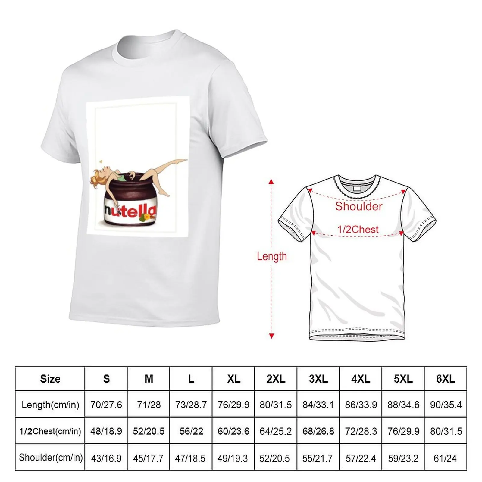 nutella T-Shirt tops kawaii clothes t shirts for men