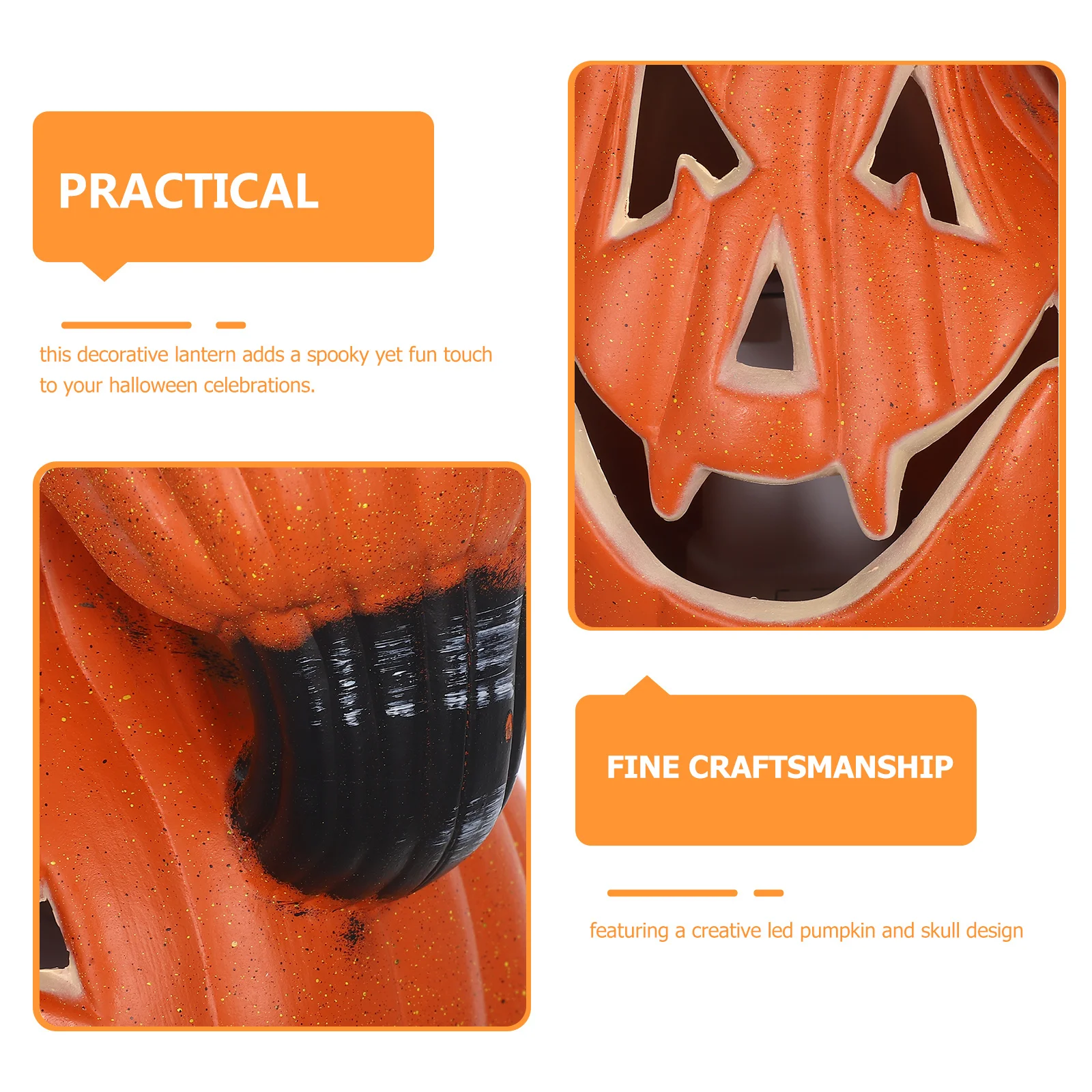 

Pumpkin Skull Lamp 3d Sculpture Halloween Jack Lanterns Decoration Garden Artificial Fake Decorative Decorations Glowing