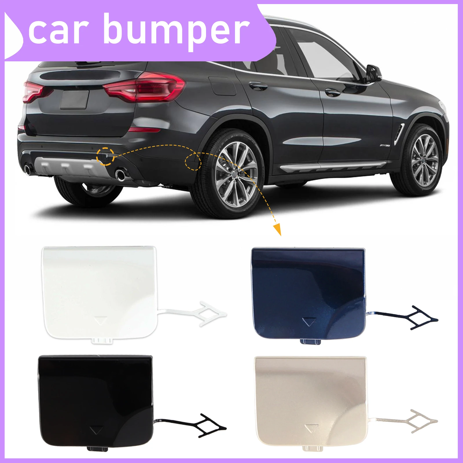 

Rear Bumper Tow Hook Cap Towing Eye Cover For BMW X3 G01 G08 2018 2019 2020 Right 51127498525