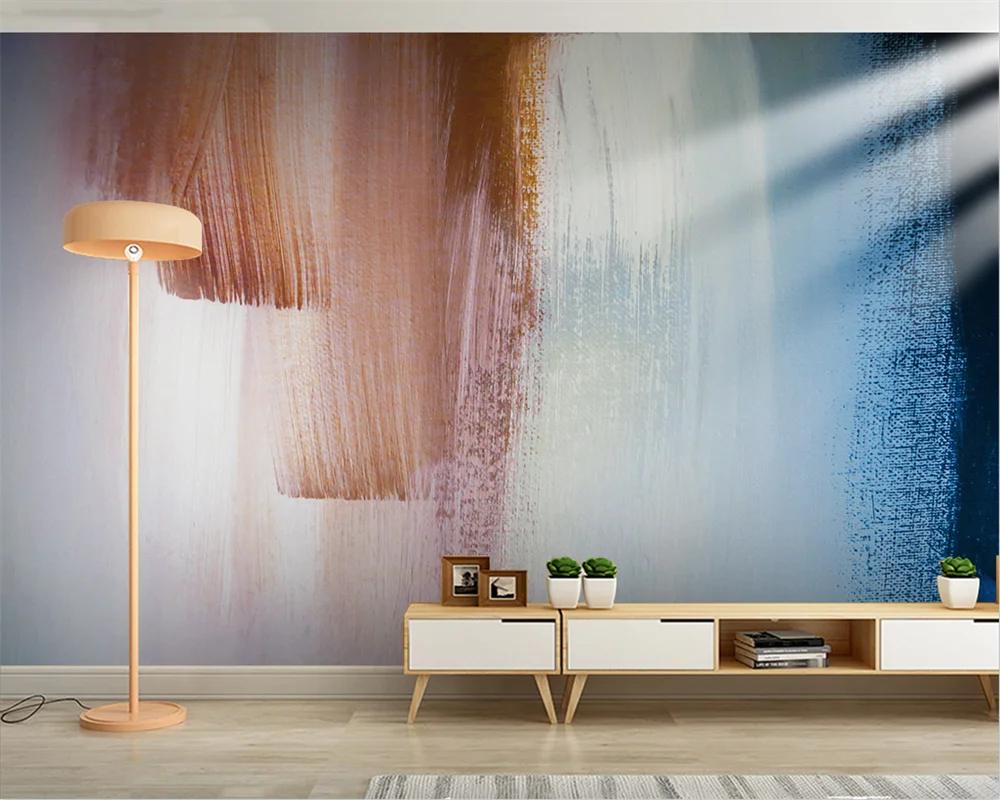 beibehang Custom papier peint modern abstract oil painting hand-painted new light luxury living room mural background wallpaper