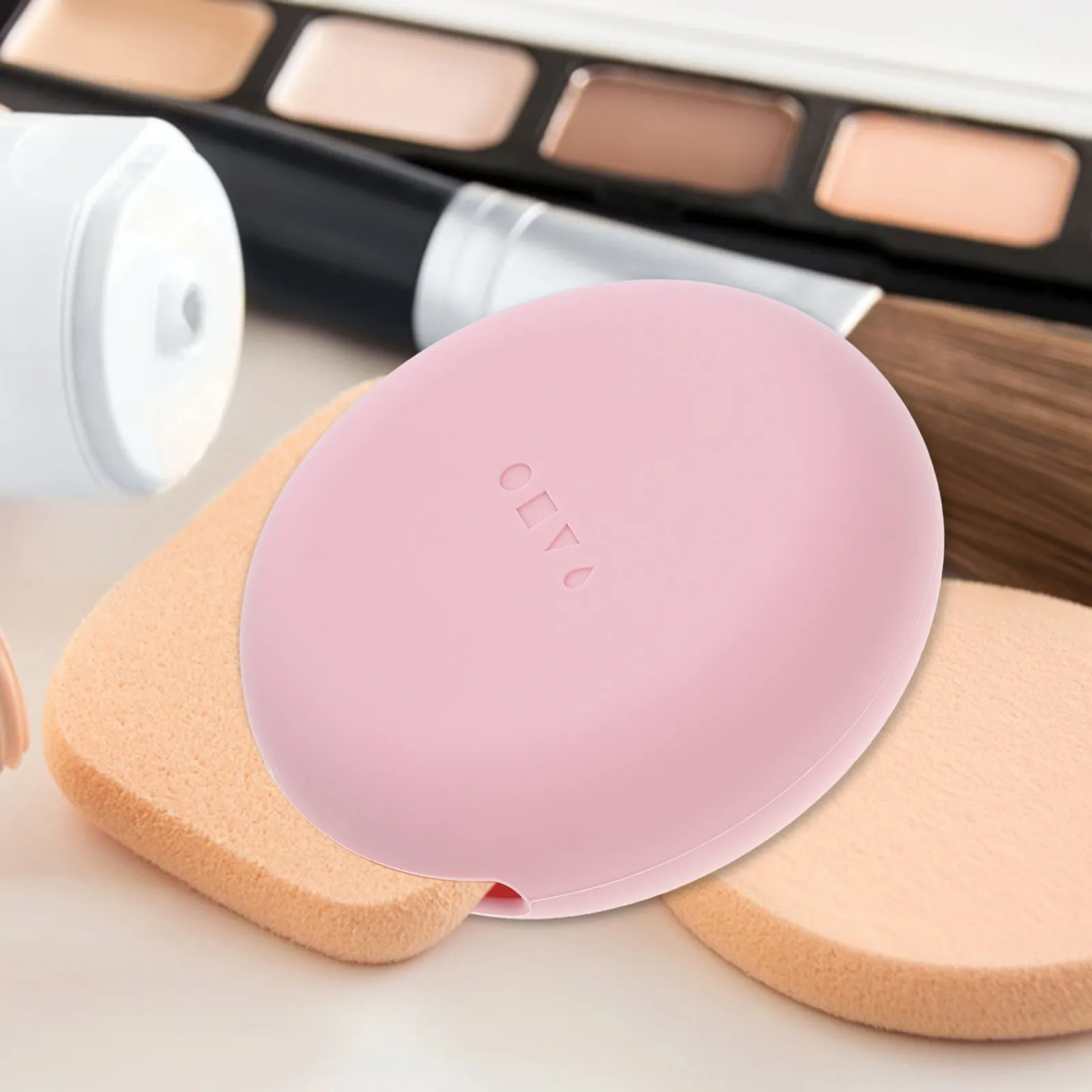 Compact Silicone Makeup Puff Storage Holder Travel Friendly Powder Puff Box Small Portable Makeup Sponge Case for Women