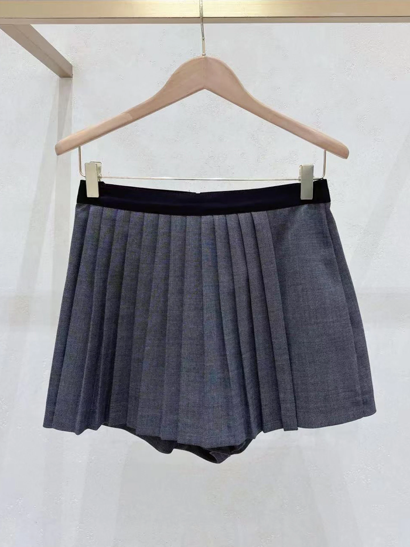 

M Home South Oil High End Women's Vintage Preppy High Waist Pleated Skirt Autumn Winter College Sle f Body Skirt