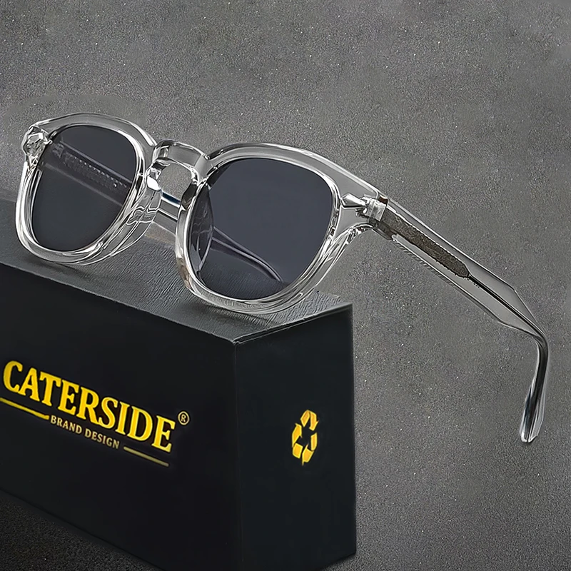 CATERSIDE Retro Männer Sonnenbrille Runde Punk Propionsäure Pin Tempel Luxus Sonnenbrille Frauen Sport Freizeit Party Brillen UV400 – Detail 1