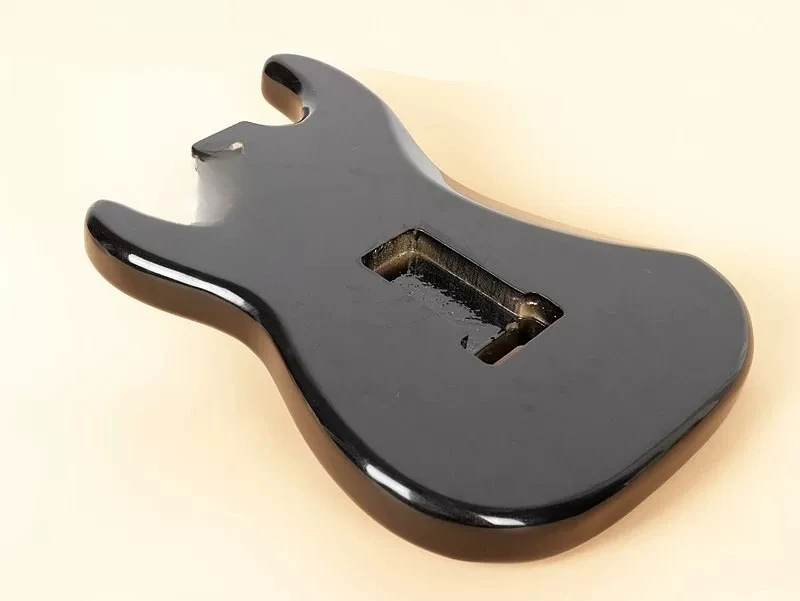 Black Barrel Electric Guitar Body FY ST Style Double Shake Tremolo System Durable Replacement for Musicians