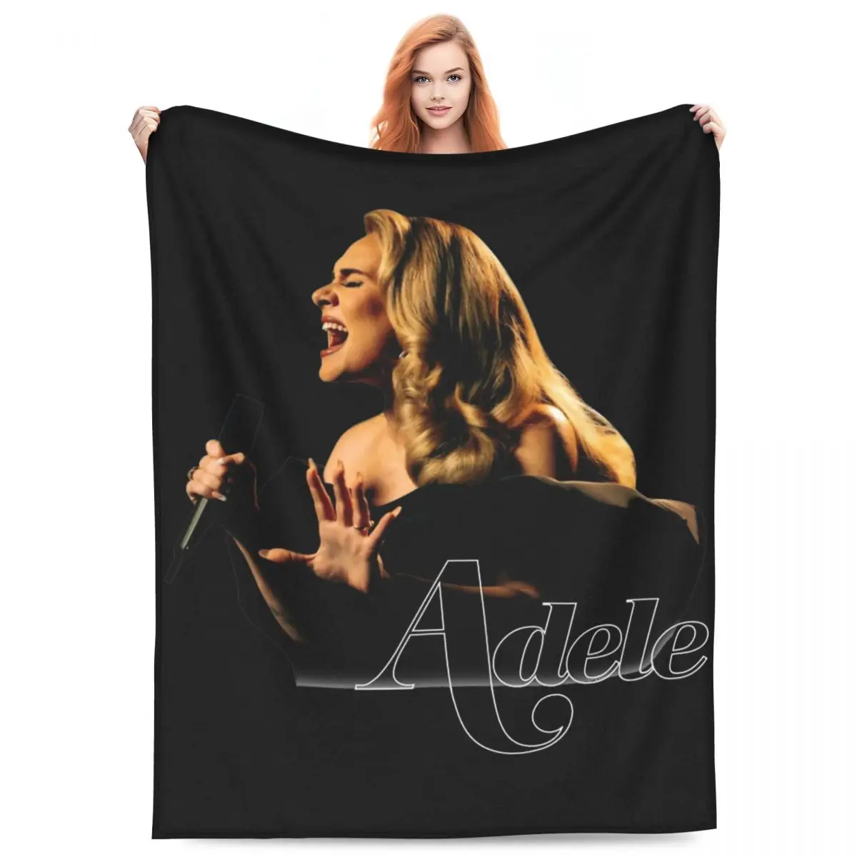 

Cool Singer Adele Tour 2024 Blanket Fleece Bedding Music Album Throw Blankets Relax Super Soft for Travel Plush Thin Quilt