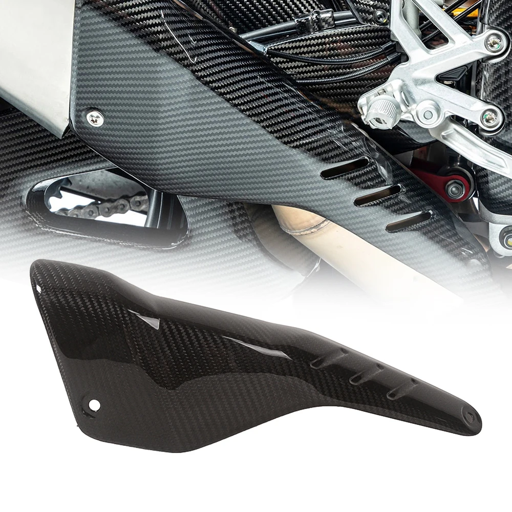 

Motorcycle Exhaust Cover Accessories Heat Shield Guard Carbon Fiber Twill Gloss for Aprilia RSV4 2022