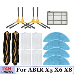 Accessories For ABIR X5 X6 X8 Genio Navi N600 Robotic Vacuum Cleaner Parts Replacement Main Side Brush Hepa Filter Mops Set