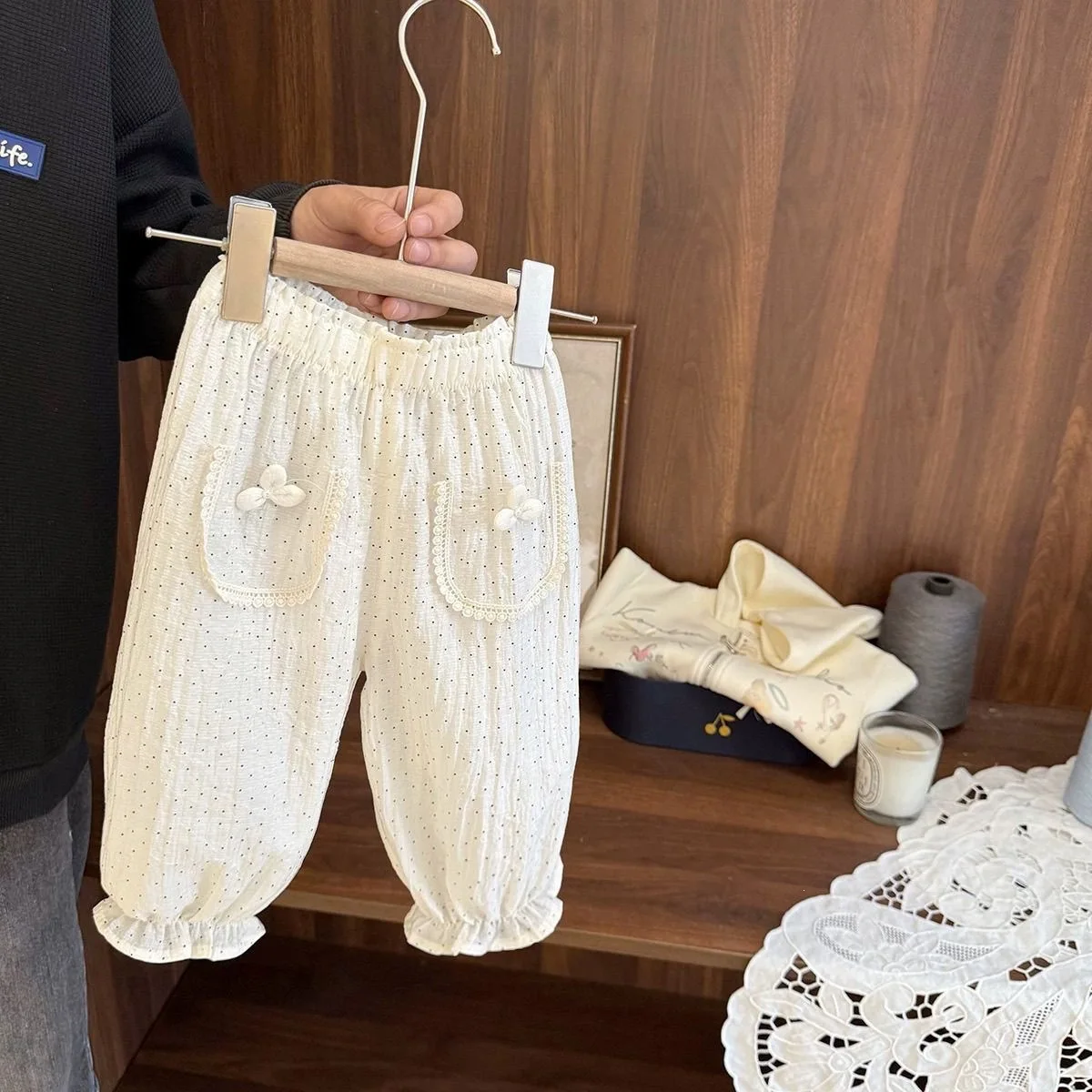 Baby Girl's Cool Fast Casual Lantern Pants Baby Girl's Summer 2026 New Thin Mosquito Proof Pants for Girls