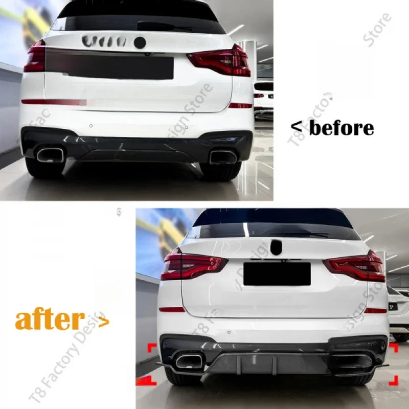 

High Quality Car Rear Bumper Diffuser Lip X3 G01 2018 2019 2020 Tail Sp Spoiler Plate Body Kits Exterior Tuning