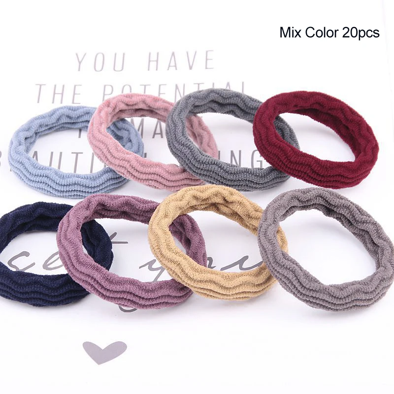 20PCS Simple Basic Elastic Hair Bands Ties