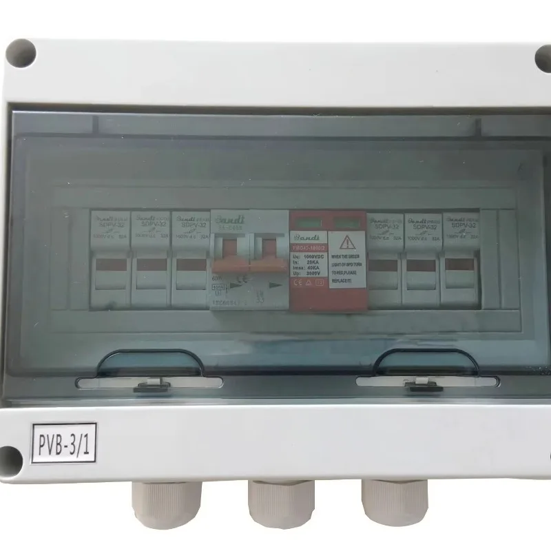 

3 in 1 Out 1000VDC SPD Combiner Box with Fuse and Fuse Holder for Solar Power Panels