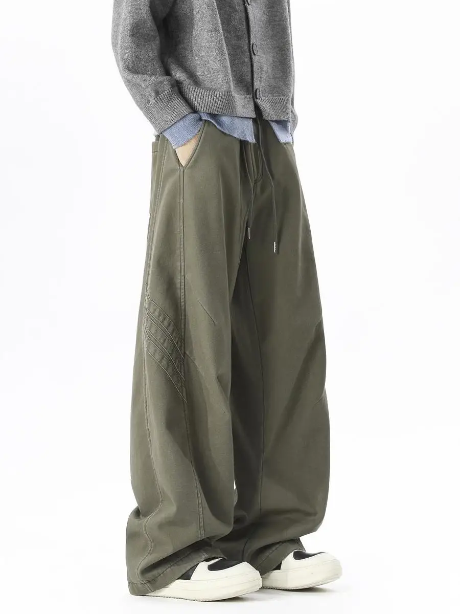 

American Sle Casual Wide Leg Men's Workwear Pants Spring Trendy Brand Cleanfit Loose Long Straight Casual Trousers