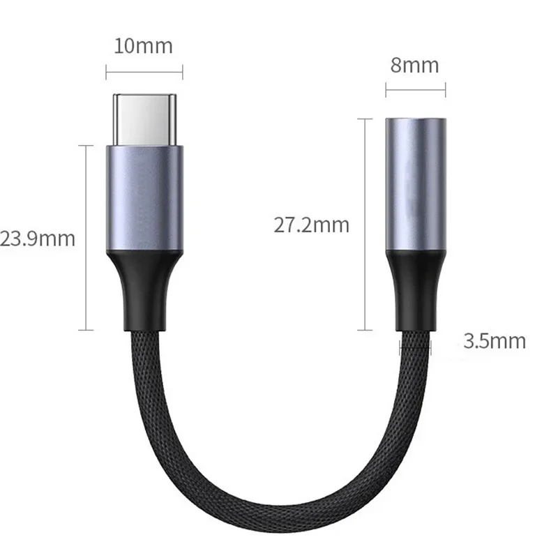 USB Type C To 3.5 Jack Earphone Adapter USB-C 3 5mm Audio Cable Converter