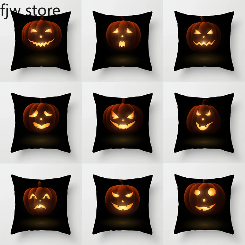 

Halloween Pumpkin Ghost Face Personality Decoration Pillowcase Party Holiday Gift Sofa Cushion Cover Room Home Decor