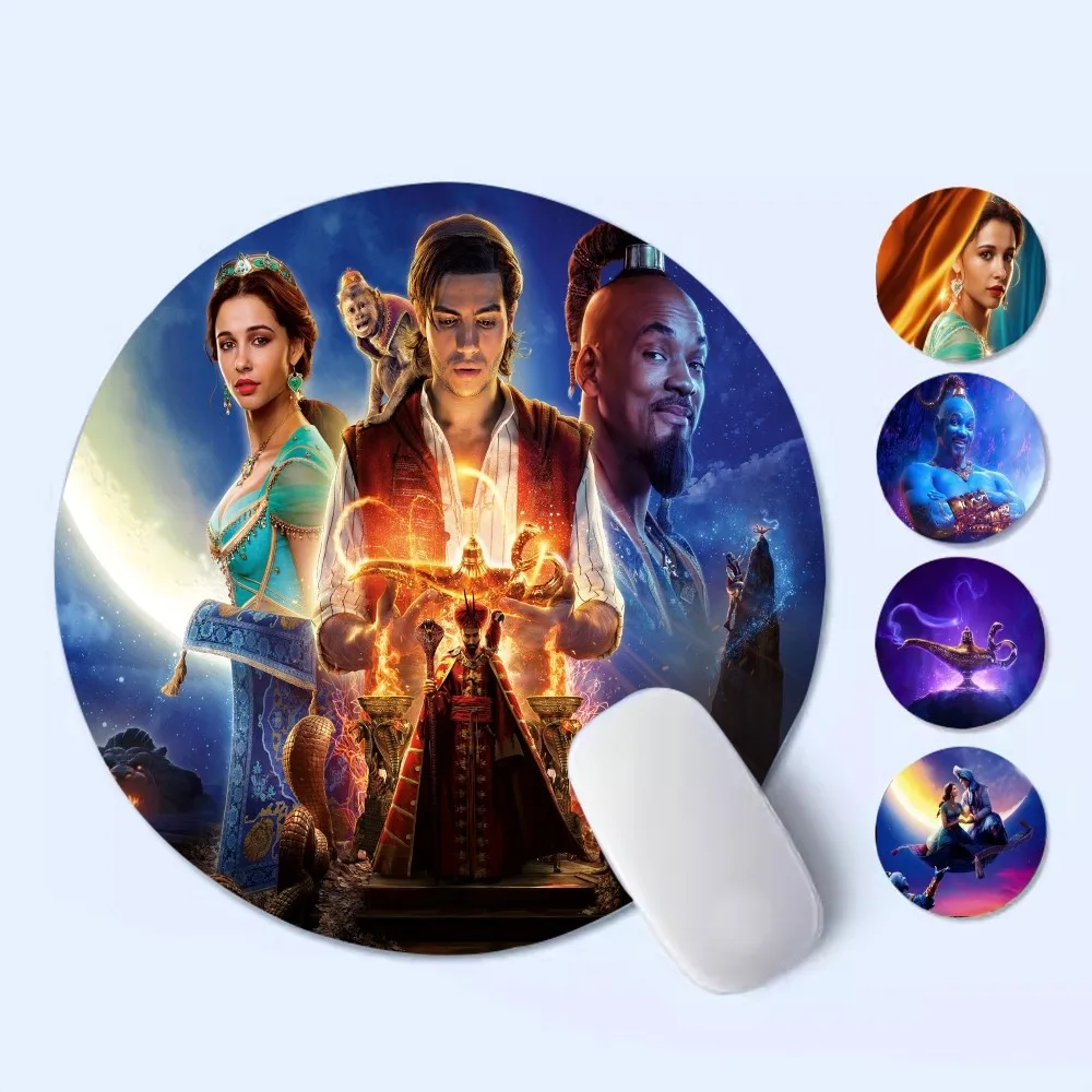 

Disney Aladdin Mousepad Small Round Desktop Desk Mat Kawaii Gaming Accessories Pad Mouse Pad for PC Gamer Mousemat